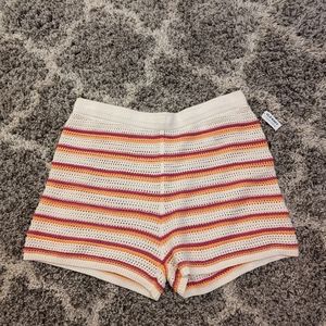 Old Navy Striped Crochet Swim Cover-up High waisted Shorts XXL